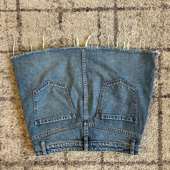 WE THE FREE Full Zip Up Denim Mini Skirt Size - Picture 6 of 10
